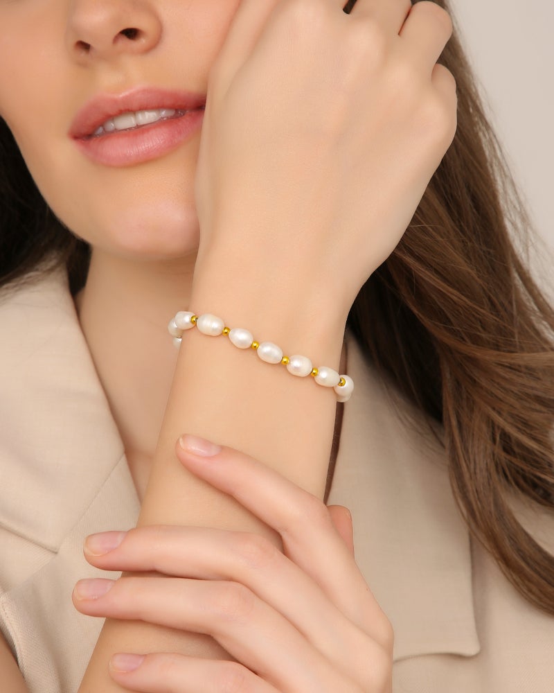 TAAHIRA Freshwater Pearl Beaded Bracelet - Image 4